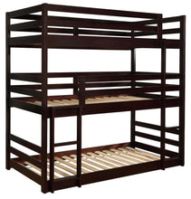 Load image into Gallery viewer, Sandler - Wood Twin Triple Bunk Bed - Cappuccino