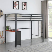 Load image into Gallery viewer, Fisher - Twin Workstation Loft Bed - Gunmetal