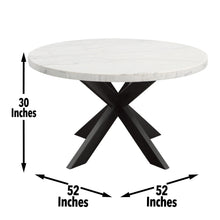 Load image into Gallery viewer, Xena - White Marble Top Round Table - Black