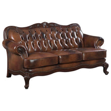 Load image into Gallery viewer, Victoria - Full Leather Upholstered Rolled Arm Sofa - Brown