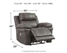 Load image into Gallery viewer, Erlangen - Dark Gray - Pwr Recliner/Adj Headrest