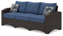 Load image into Gallery viewer, Windglow - Blue / Brown - Sofa With Cushion