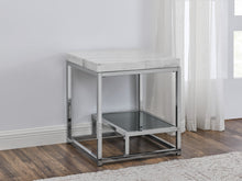 Load image into Gallery viewer, Aston - White Marble Top End Table - White