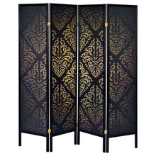 Load image into Gallery viewer, Haidera - 4-Panel Room Divider Folding Screen - Black Damask