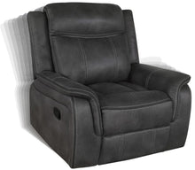 Load image into Gallery viewer, Lawrence - Upholstered Padded Arm Glider Recliner - Charcoal