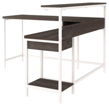 Load image into Gallery viewer, Dorrinson - White / Black / Gray - L-desk With Storage