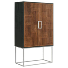 Load image into Gallery viewer, Borman - 2 Door Home Bar Cabinet Wine Storage - Walnut And Black