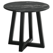 Load image into Gallery viewer, Skylark - Round Marble-Like Smart Top Side End Table - Black