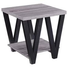 Load image into Gallery viewer, Stevens - Engineered Wood End Table Antique - Gray And Black