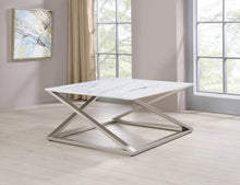 Load image into Gallery viewer, Zurich - Faux White Marble Top Coffee Table - White