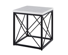 Load image into Gallery viewer, Skyler - Square End Table With Marble Top - White