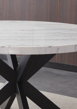 Load image into Gallery viewer, Xena - White Marble Top Round Table - Black