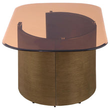 Load image into Gallery viewer, Morena - Rectangular Tawny Glass Coffee Table - Brushed Bronze