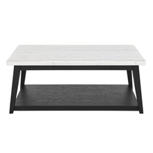 Load image into Gallery viewer, Vida - Marble Cocktail Table With Casters - Black / White