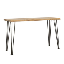 Load image into Gallery viewer, Zander - Solid Wood Top Console Table - Natural And Matte Black