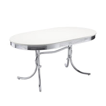 Load image into Gallery viewer, Retro - Oval Wood Top Dining Table - White And Chrome