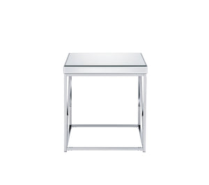 Evelyn - Mirror Top End Table - Silver