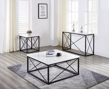 Load image into Gallery viewer, Skyler - White Marble Top Rectangular Sofa Table - White