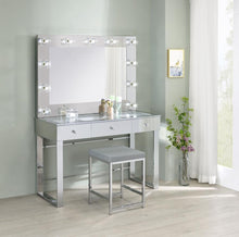 Load image into Gallery viewer, Umbridge - Upholstered Square Padded Cushion Vanity Stool - Light Gray