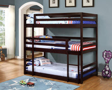 Load image into Gallery viewer, Sandler - Wood Twin Triple Bunk Bed - Cappuccino