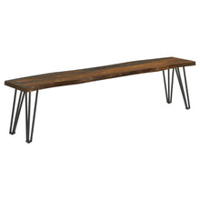 Load image into Gallery viewer, Neve - Live Edge Wood Dining Bench Hairpin Legs - Gray Sheesham
