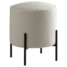 Load image into Gallery viewer, Basye - Round Upholstered Ottoman - Ivory