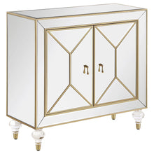 Load image into Gallery viewer, Lupin - 2-Door Mirrored Storage Accent Cabinet - Champagne