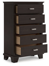 Load image into Gallery viewer, Covetown - Dark Brown - Five Drawer Chest