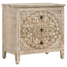 Load image into Gallery viewer, Mariska - 3-Drawer Wood Mandala Cabinet - Distressed White