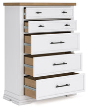 Load image into Gallery viewer, Ashbryn - White / Natural - Five Drawer Chest