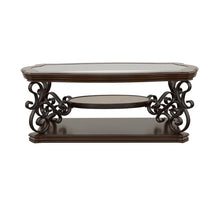 Load image into Gallery viewer, Laney - 1-Shelf Glass Top Rectangular Coffee Table - Deep Merlot