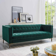 Load image into Gallery viewer, Isaac - Channel Stitch Velvet Sofa