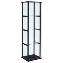 Load image into Gallery viewer, Cyclamen - 4-Shelf Clear Glass Curio Display Cabinet - Black