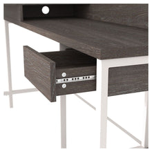 Load image into Gallery viewer, Dorrinson - White / Black / Gray - L-desk With Storage