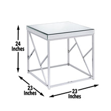 Load image into Gallery viewer, Evelyn - Mirror Top End Table - Silver