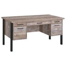 Load image into Gallery viewer, Samson - 4-Drawer Office Computer Desk - Weathered Oak