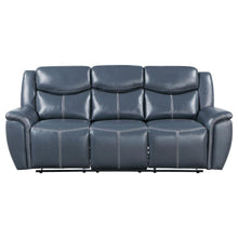 Load image into Gallery viewer, Sloane - Upholstered Padded Arm Reclining Sofa - Blue