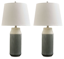 Load image into Gallery viewer, Afener - Blue / Beige - Ceramic Table Lamp (Set of 2)