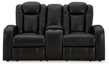 Load image into Gallery viewer, Caveman Den - Midnight - Power Reclining Loveseat with Console/ Adj Hdrst