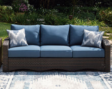 Load image into Gallery viewer, Windglow - Blue / Brown - Sofa With Cushion