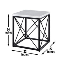 Load image into Gallery viewer, Skyler - Square End Table With Marble Top - White