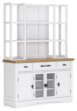 Load image into Gallery viewer, Ashbryn - White / Natural - Dining Server And Hutch