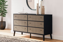 Load image into Gallery viewer, Charlang - Black / Gray - Six Drawer Dresser