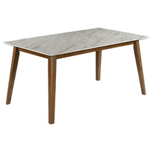 Load image into Gallery viewer, Everett - Rectangular Faux Marble Dining Table - White
