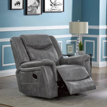 Load image into Gallery viewer, Conrad - Upholstered Padded Arm Glider Recliner - Gray