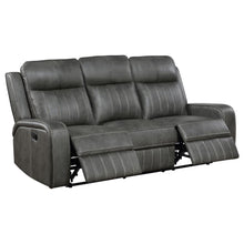 Load image into Gallery viewer, Raelynn - Upholstered Track Arm Motion Sofa - Gray