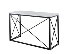 Load image into Gallery viewer, Skyler - White Marble Top Rectangular Sofa Table - White