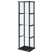 Load image into Gallery viewer, Cyclamen - 4-Shelf Clear Glass Curio Display Cabinet - Black