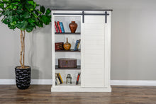 Load image into Gallery viewer, Carriage House - Barn Door Bookcase - White / Dark Brown