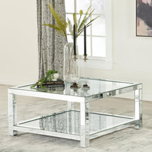 Load image into Gallery viewer, Valentina - 1-Shelf Square Glass Top Coffee Table - Silver